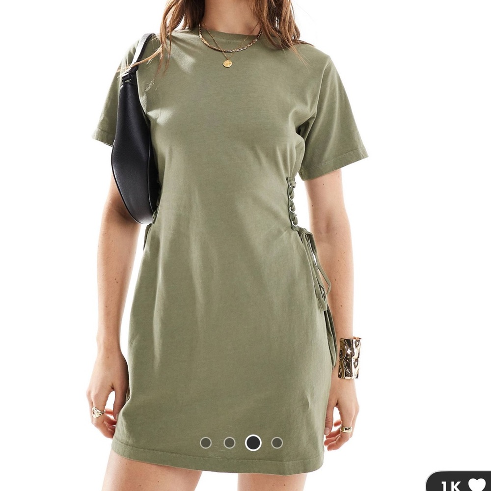 ASOS mini shirt dress side tie